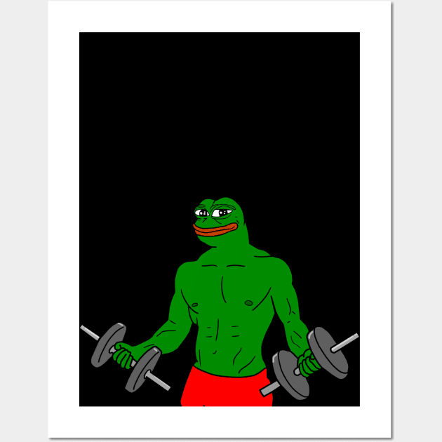 Swole Pepe Curling Wall Art by Lean Mean Meme Machine